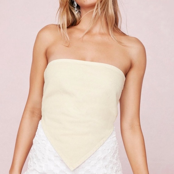 Nasty Gal Tops - Nasty gal tan denim top 0